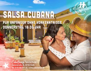 Salsa Cubana Anfänger 1 Kurs Fürth – erste Schritte und leichte Drehungen bei CubaDanza